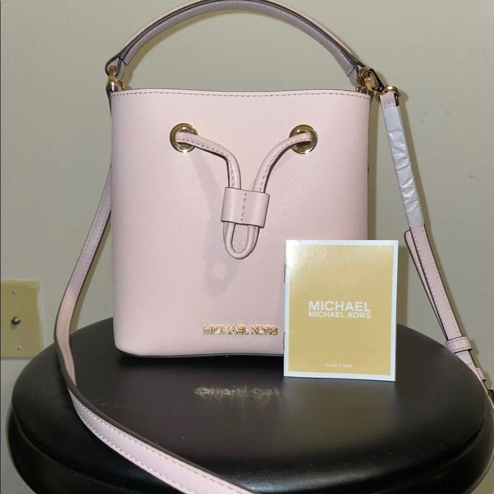 Pink Michael Kors Mini Bucket Bag